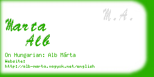 marta alb business card